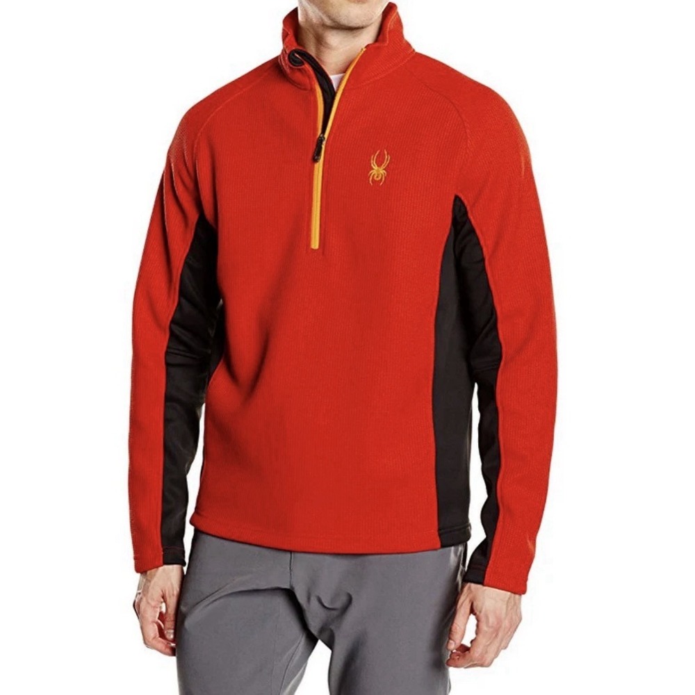 SPYDER Men's‎ Outboard Red Pullover 1/4 Zip with Red Accents  Large
